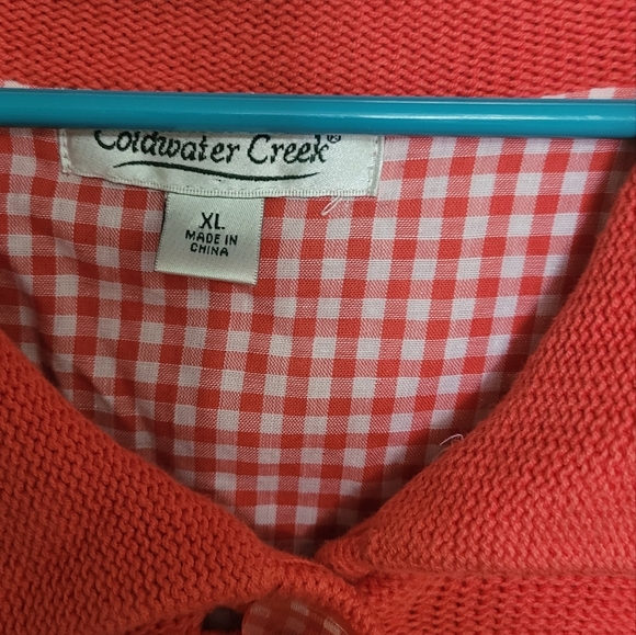 Coldwater Creek Button Up Cottagecore Cardigan Plaid Details XL - Picture 3 of 6